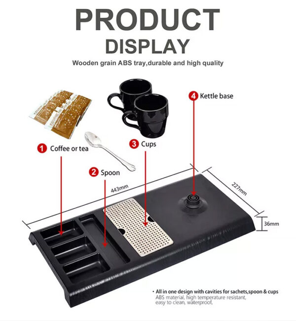 1-22062Q43525255 TRAY-G hotel room electric kettle with welcome trays set