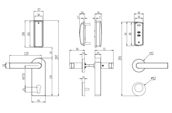 S3063P ORBITA Hotel door lock