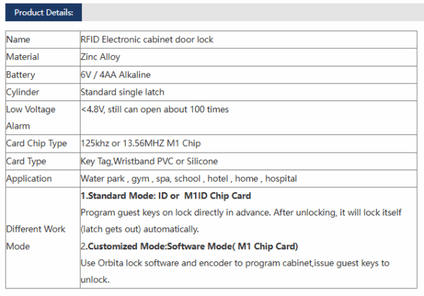 SN-880 ORBITA Locker lock